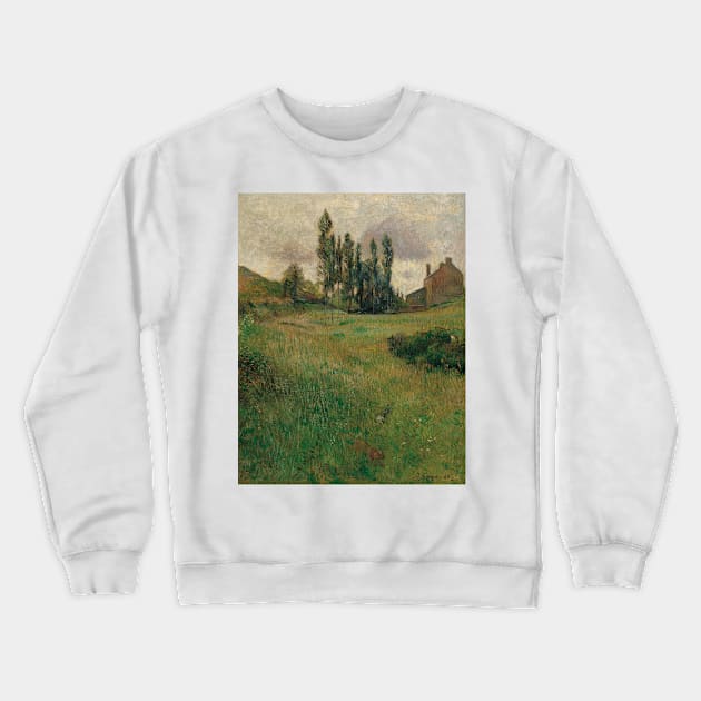 Dogs Running in a Meadow by Paul Gauguin Crewneck Sweatshirt by Classic Art Stall